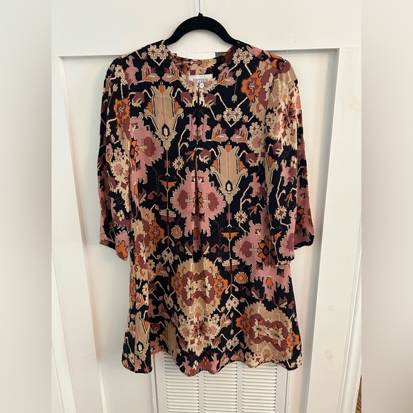 Fifteen Twenty Layne Ikat V Neck Mini Dress - Picture 3 of 9